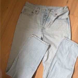 Levi's 501 Light Blue Denim Button Fly Jeans Size 27